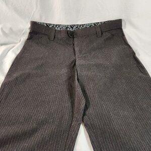 Lee Women's Comfort Waistband Pants Black with Striped 16P Sz Petite 16 Pockets